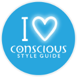 Blue circle with white writing inside that says I love Conscious Style Guide. Clicking on the image takes you to the Conscious Style Guide website.
